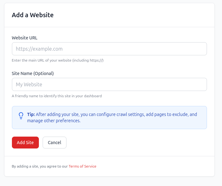 redCacti workflow for adding a website to monitor